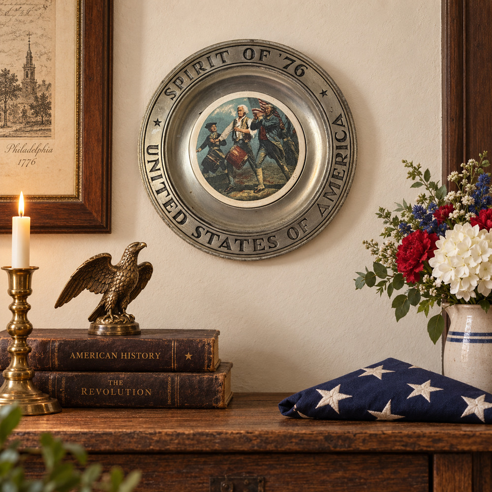 VTG 1976 Wilton Armetale Spirit of '76 Bicentennial Plate 11" USA